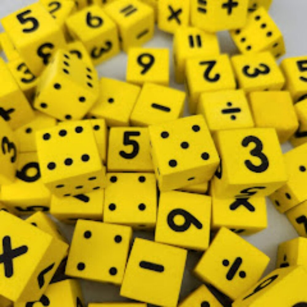 Koplow Games Foam Spot & Number Dice Yellow Math Mathematics Manipulatives Ideal
